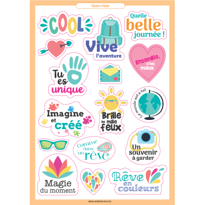Planche de stickers "Good vibes".