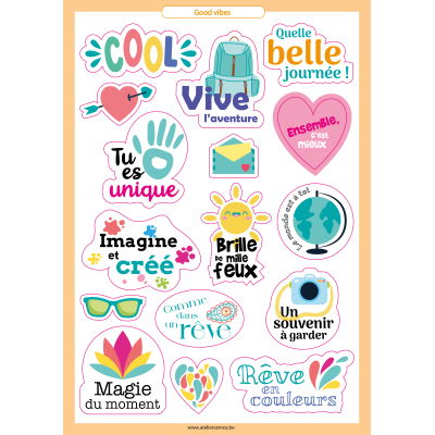 Pack des 10 planches de stickers